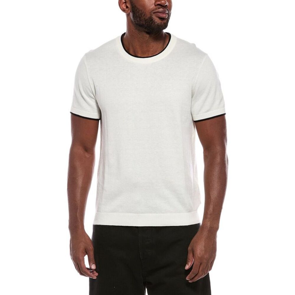 Atm Anthony Thomas Melillo Mens  Cashmere-Blend Crewneck Sweater, White
